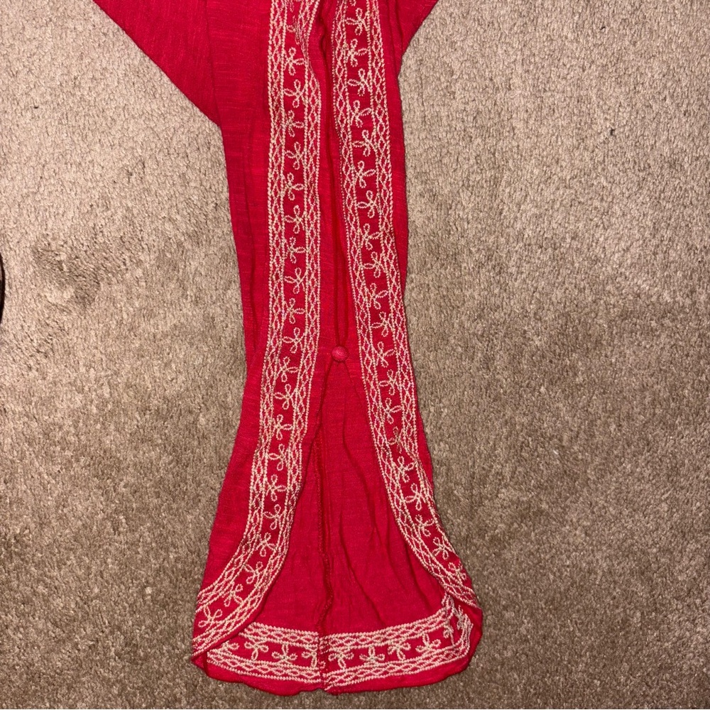 INC International Concepts Red Boho Embroidered Top - Picture 5 of 8